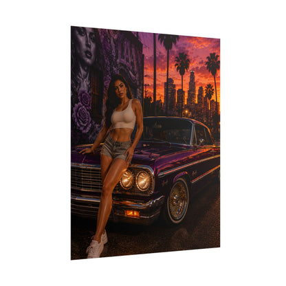 LA Sunset Lowrider Nights Poster (8" x 10")
