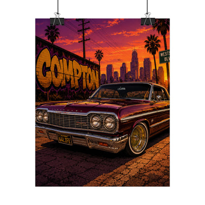 Compton Sunset Lowrider Poster (8" x 10")