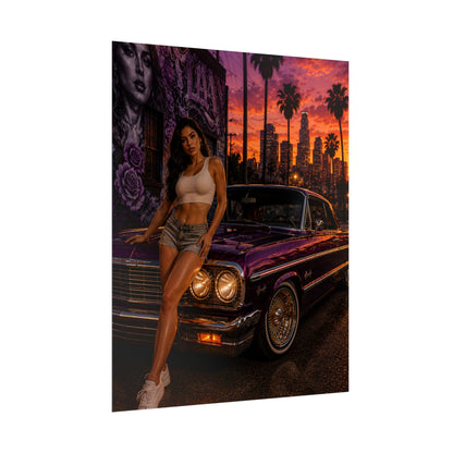 LA Sunset Lowrider Nights Poster (8" x 10")