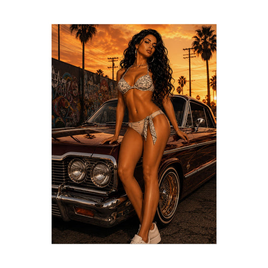 Bikini Model Lowrider Poster - 12’’ x 16’’ (Vertical) / Semi Glossy - Poster